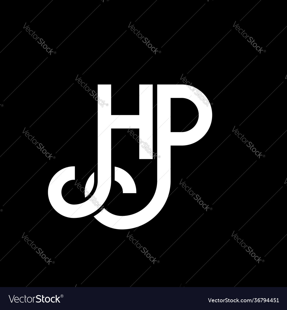 Hp letter logo design on black background