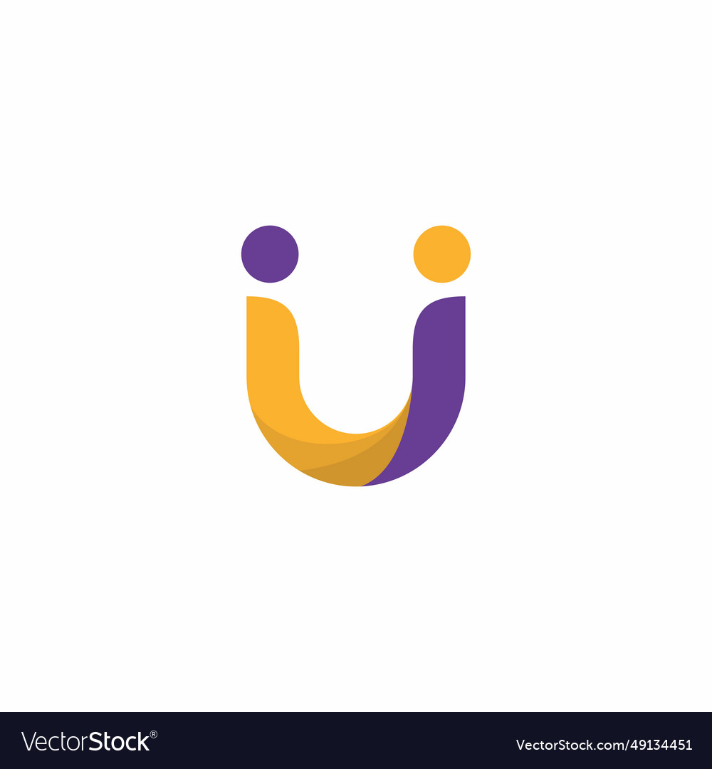 Letter u people logo smile