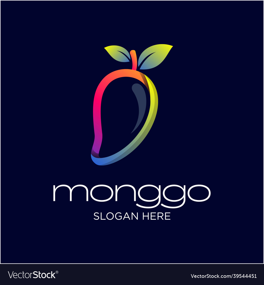 Mango gradient color logo design Royalty Free Vector Image