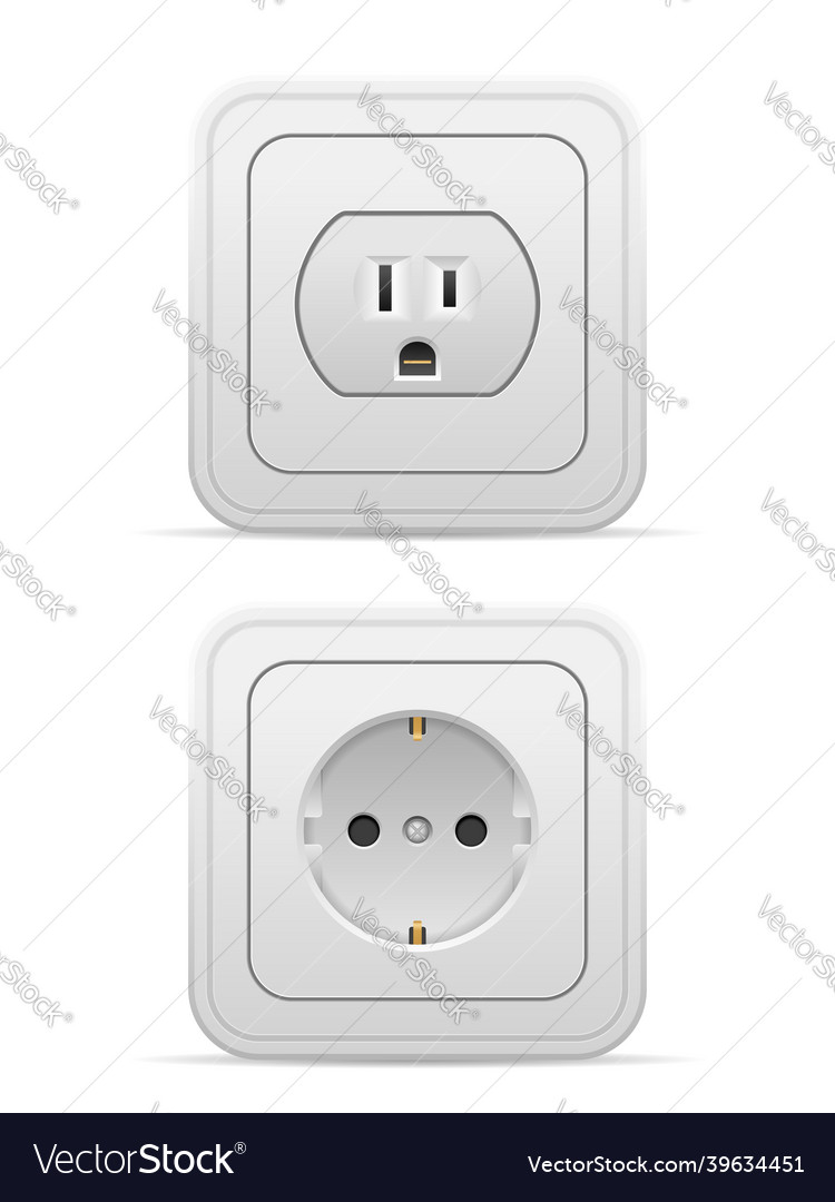 Power outlet set Royalty Free Vector Image VectorStock
