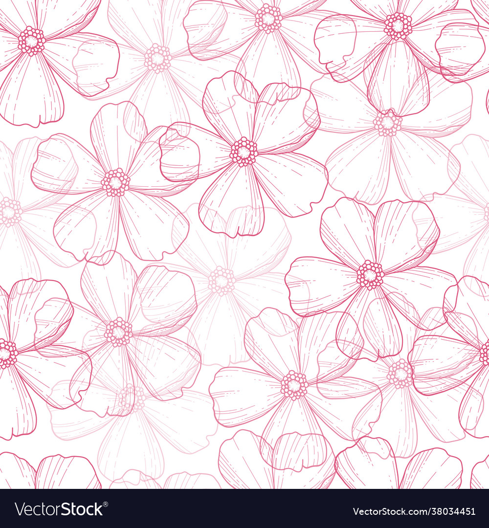 Seamless pattern with hand drawn twigs