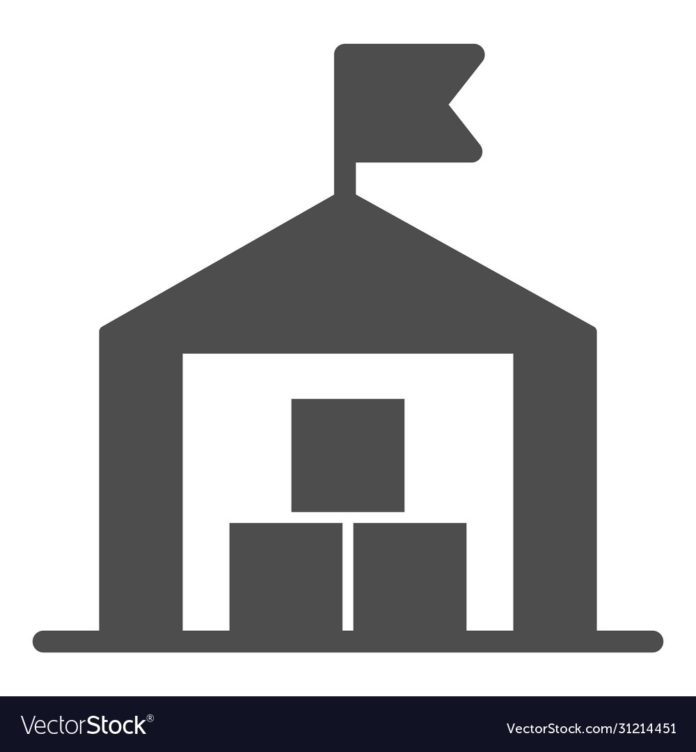 Warehouse solid icon transportation delivery vector image Warehouse solid icon transportation delivery