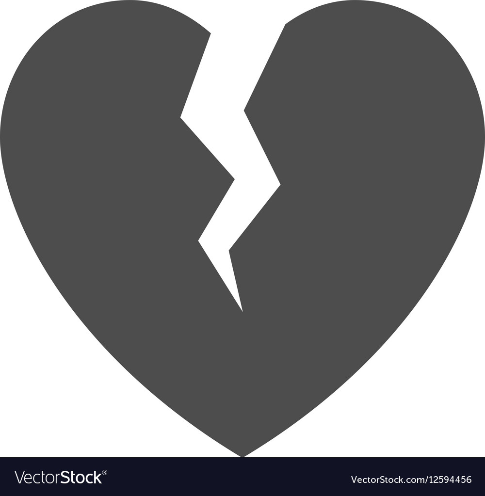 Broken heart flat icon Royalty Free Vector Image