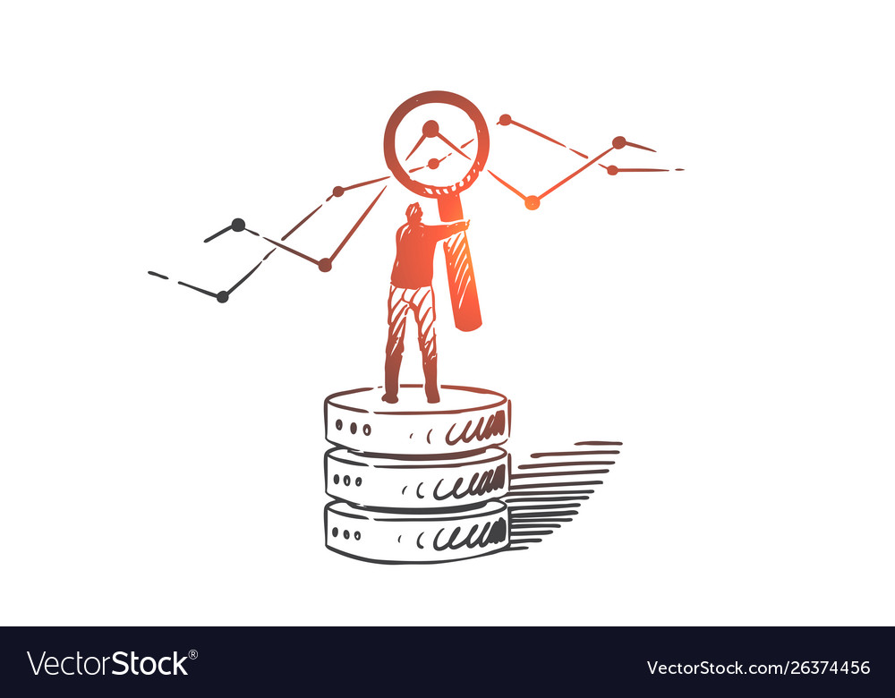 Business intelligence concept sketch hand drawn