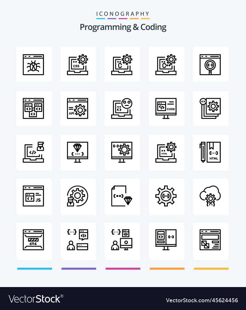 Kreative Programmierung und Codierung 25 Umrisssymbol