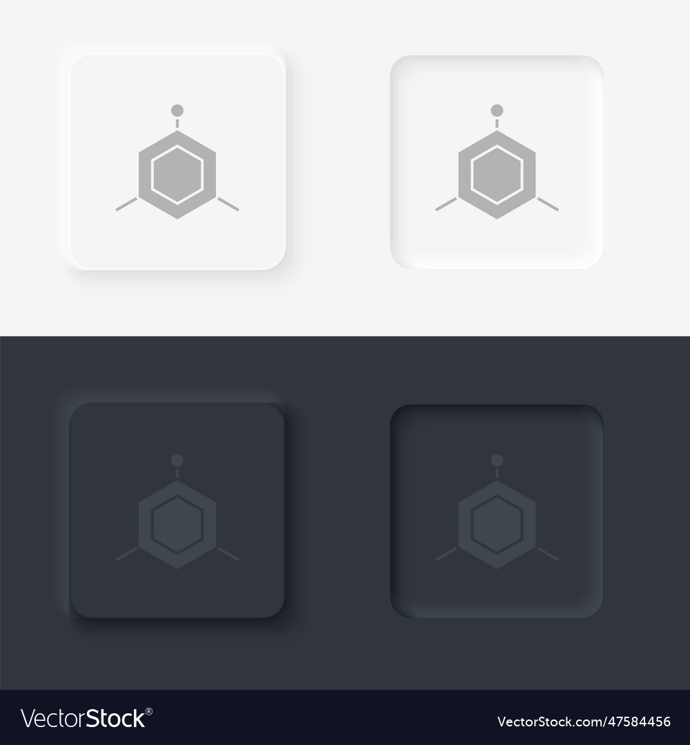 Molecules neomorphism style icon Royalty Free Vector Image
