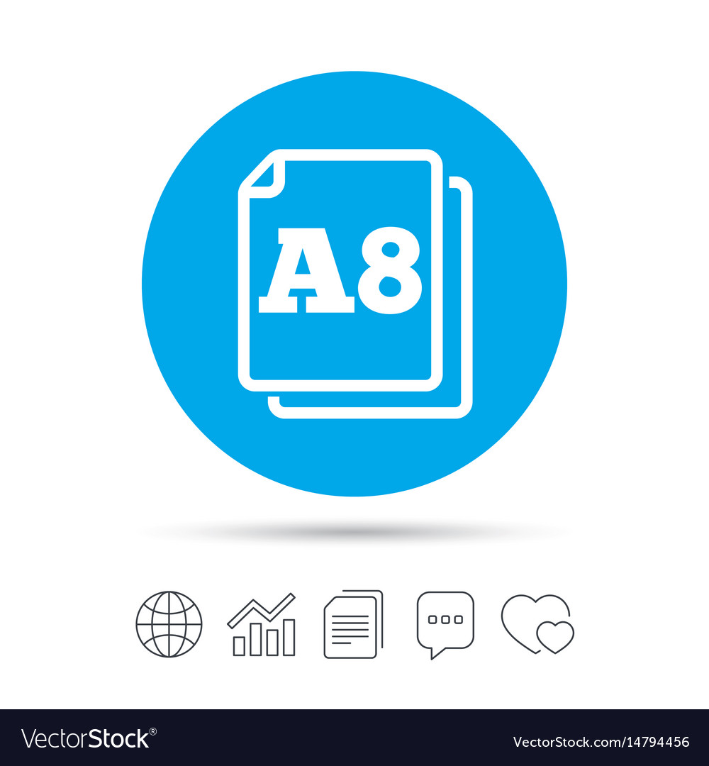 Paper size a8 standard icon document symbol