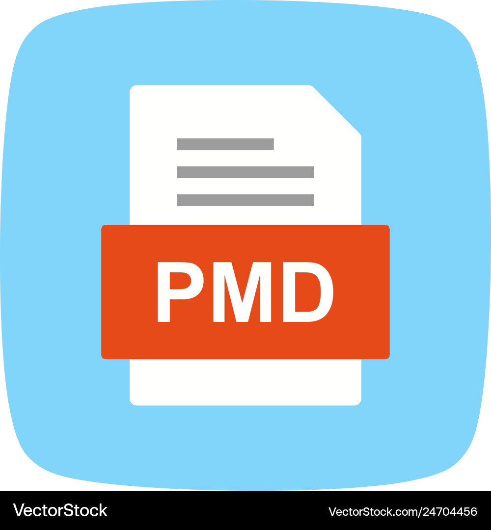 Pmd file document icon Royalty Free Vector Image