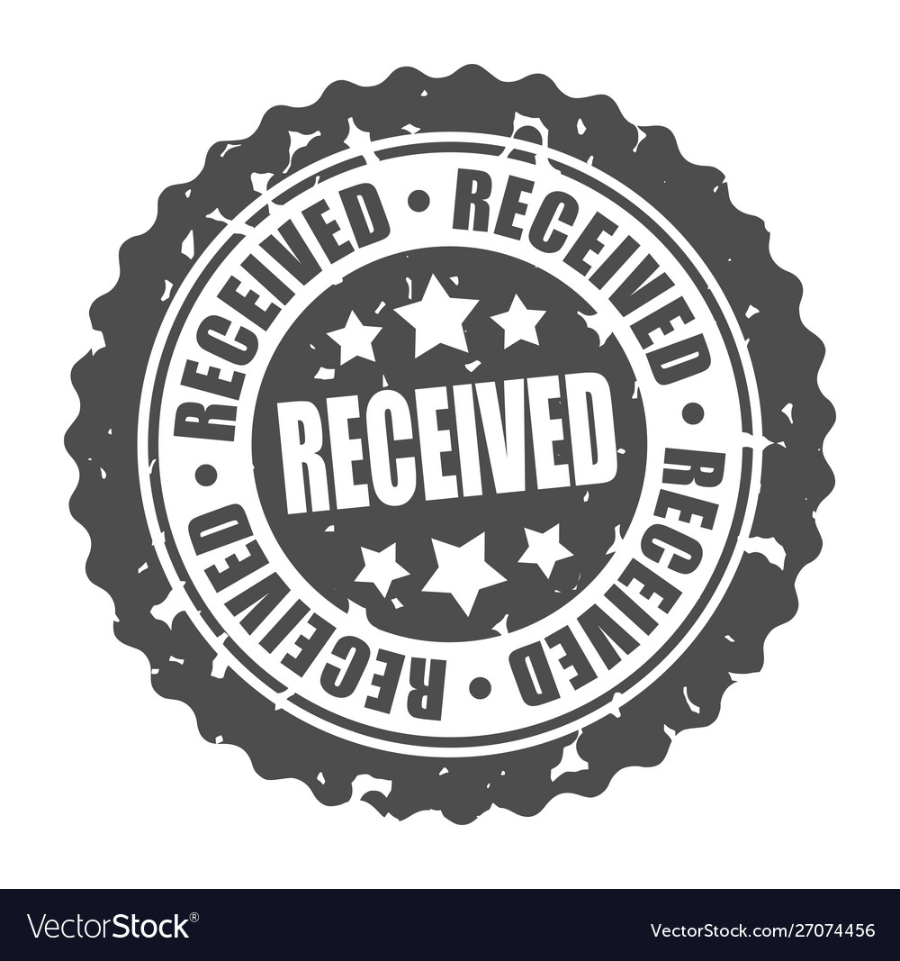 Round stamp received Royalty Free Vector Image