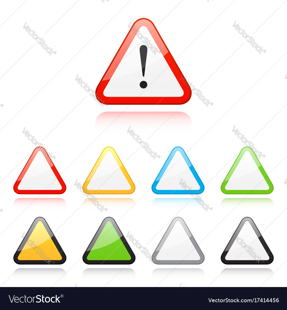 Set of triangle warning signs Royalty Free Vector Image
