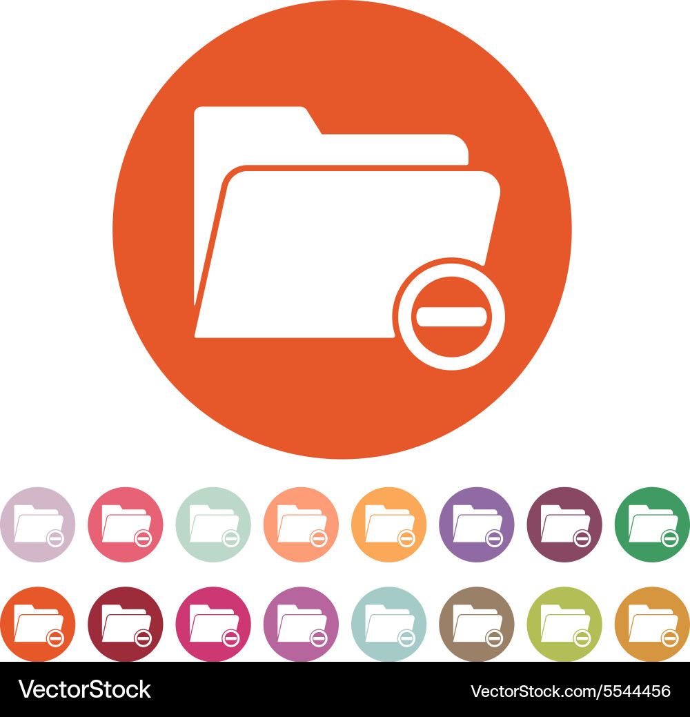 The remove from folder icon Data and directory Vector Image