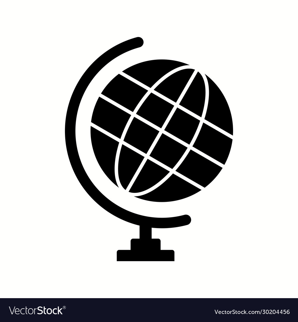Unique globe glyph icon