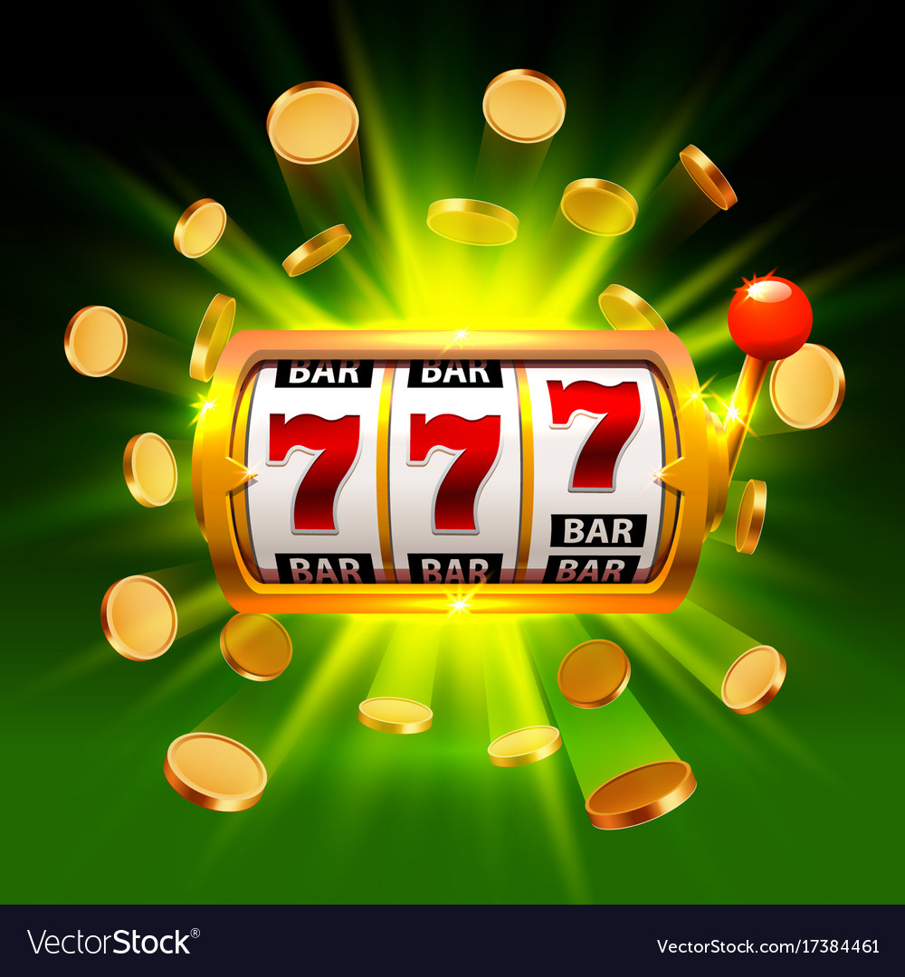 Big win slots 777 banner casino Royalty Free Vector Image