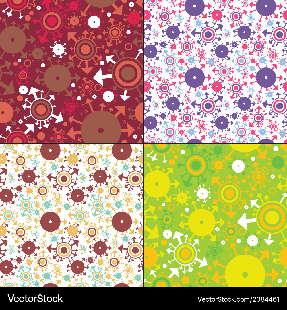 Set four decorative seamless pattern Royalty Free Vector
