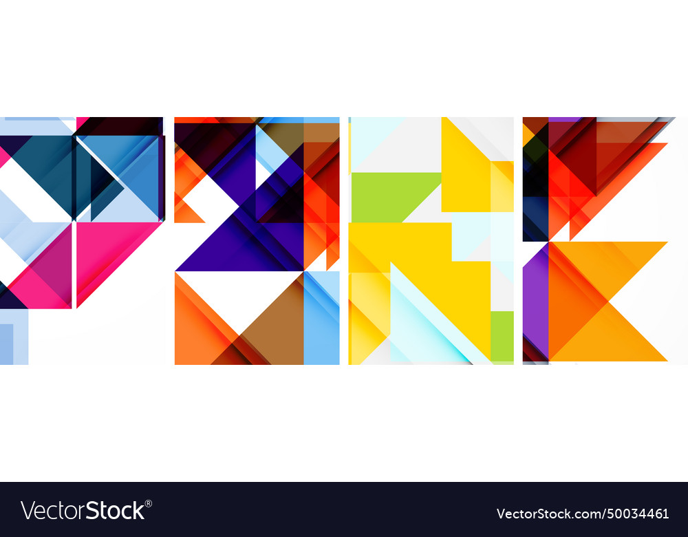 Set of abstract random triangle composition vector image Set of abstract random triangle composition