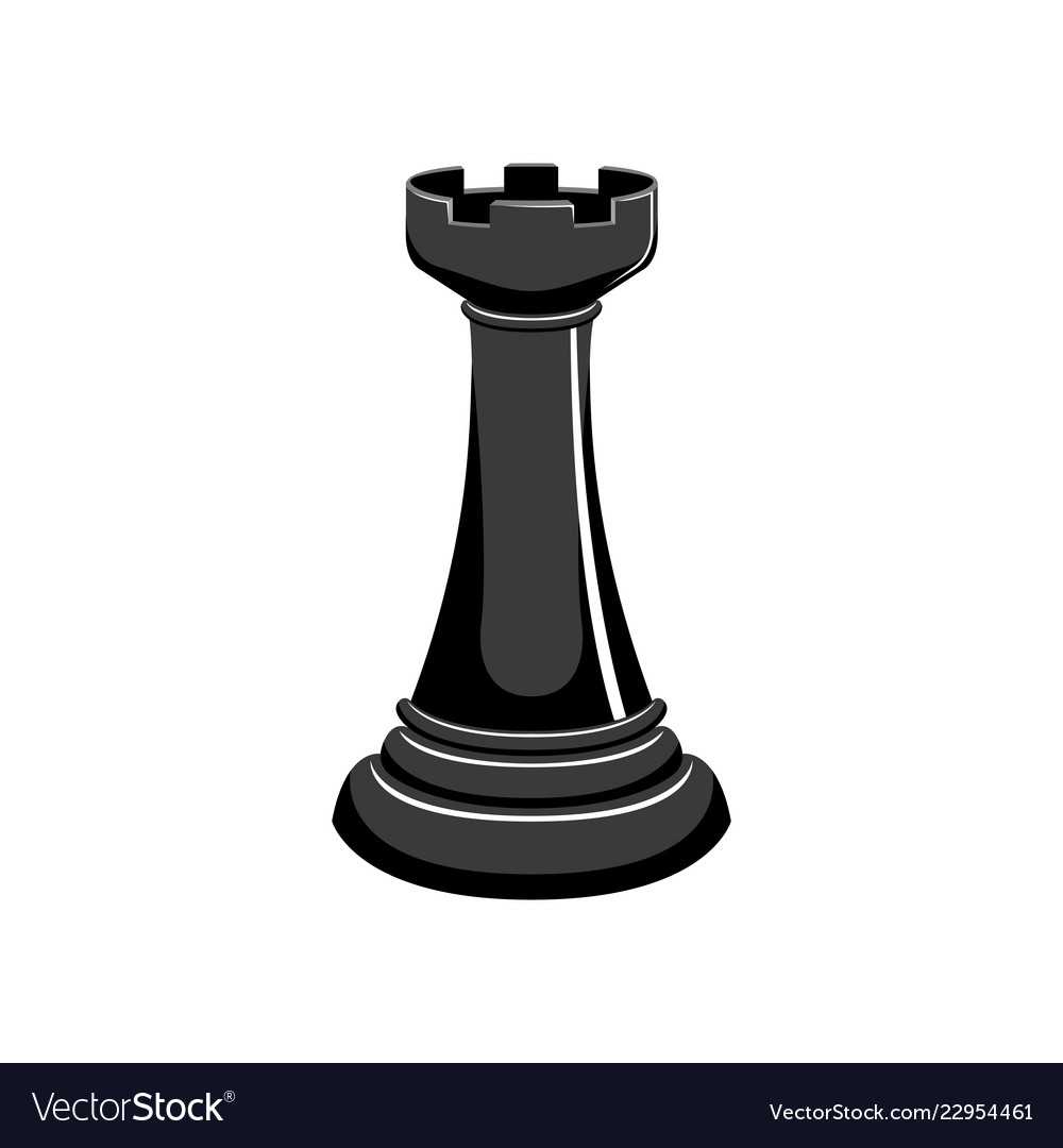 Realistic 3d chess black rook Royalty Free Vector Image