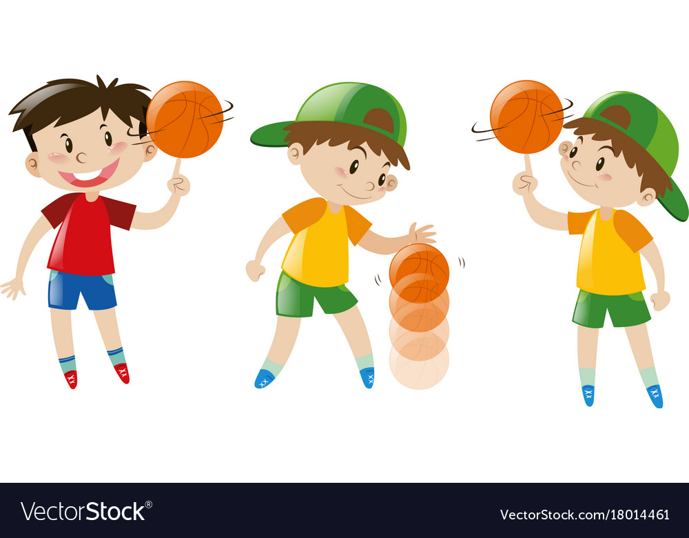 Três pessoas, jogando basquetebol 372667 Vetor no Vecteezy