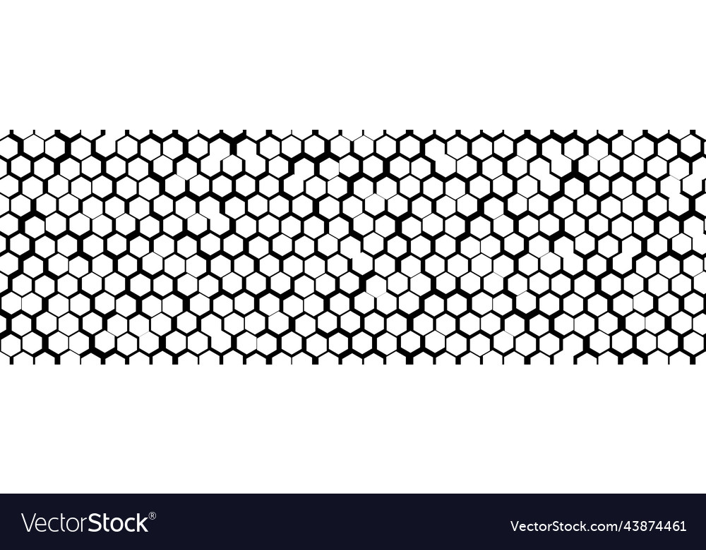 Uneven black and white honey comb simple seamless vector image Uneven black and white honey comb simple seamless