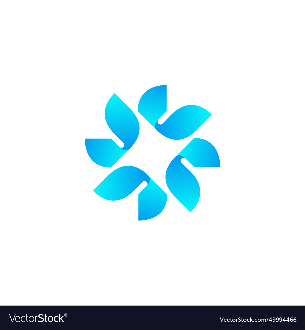 Abstract cycle logo twisted blue design