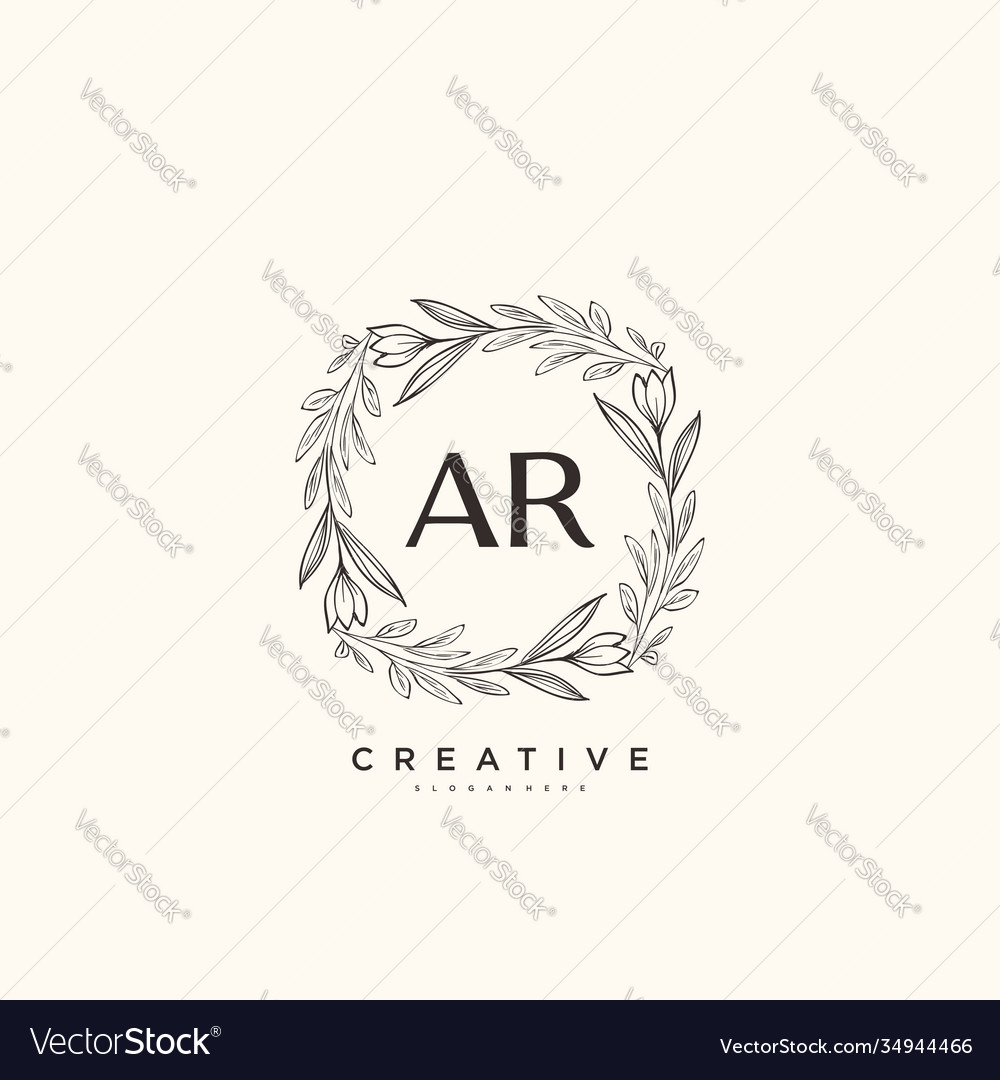 Ar beauty initial logo art handwriting