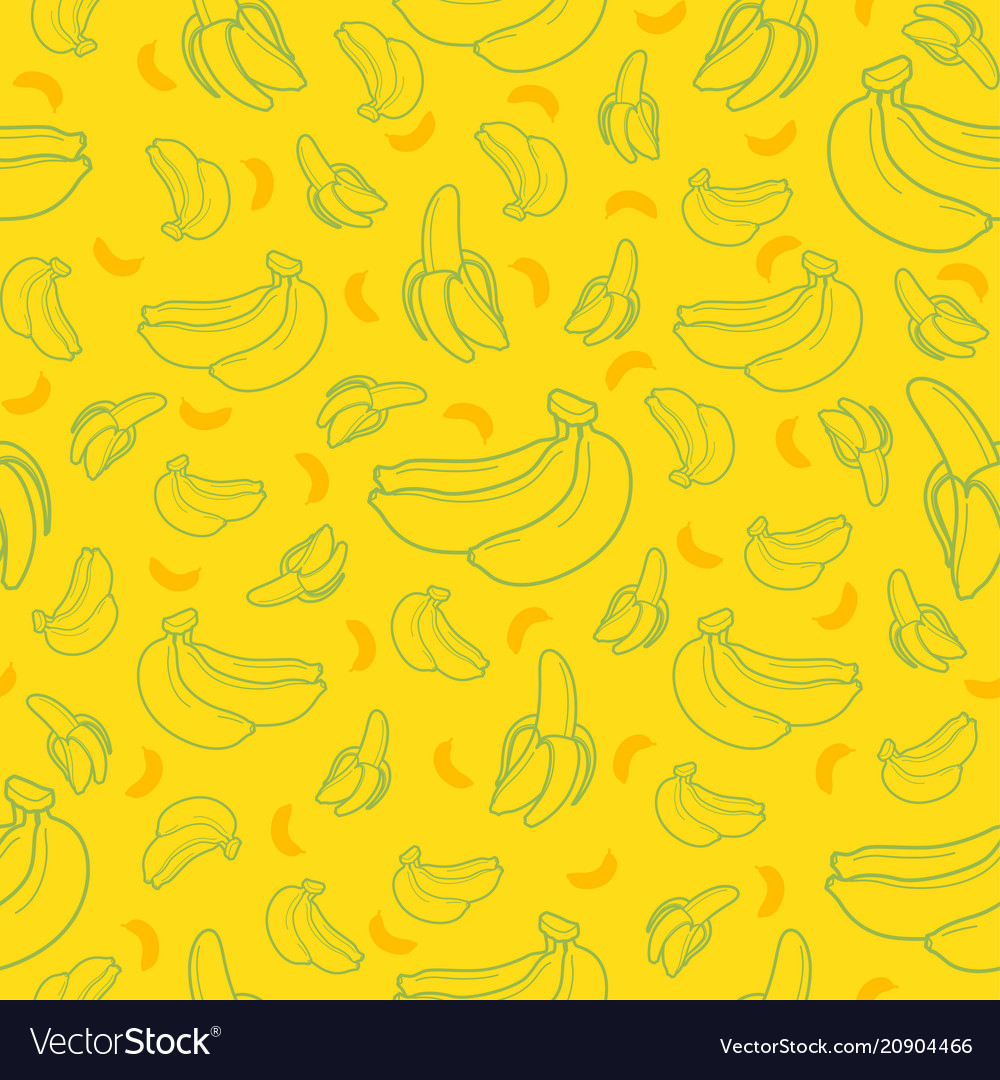 Banana fruit seamless summer pattern background Vector Image