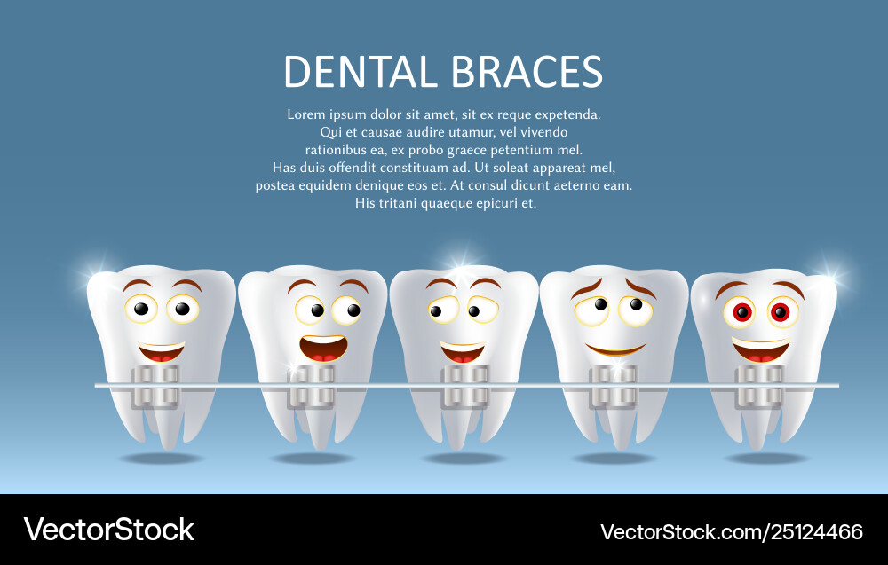 Dental braces concept poster banner Royalty Free Vector