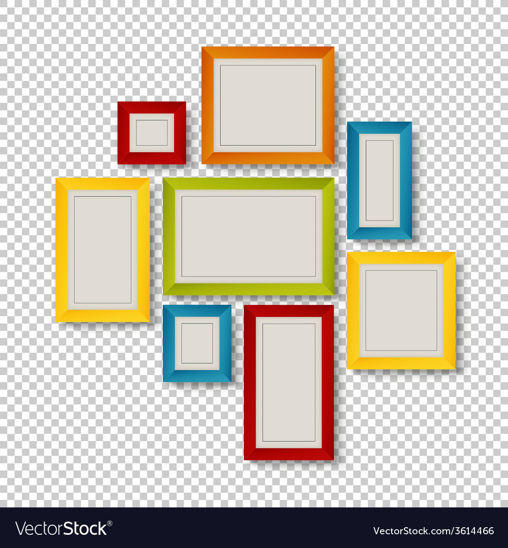 Download Group of colorful frames Royalty Free Vector Image