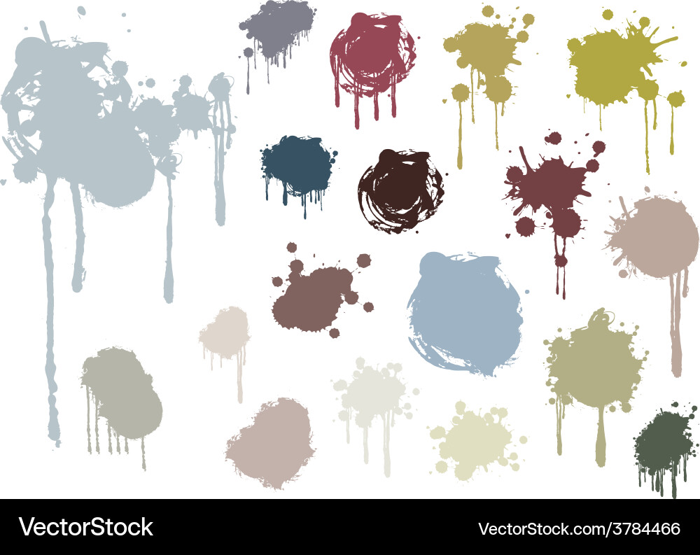 Grunge splashes set Royalty Free Vector Image - VectorStock