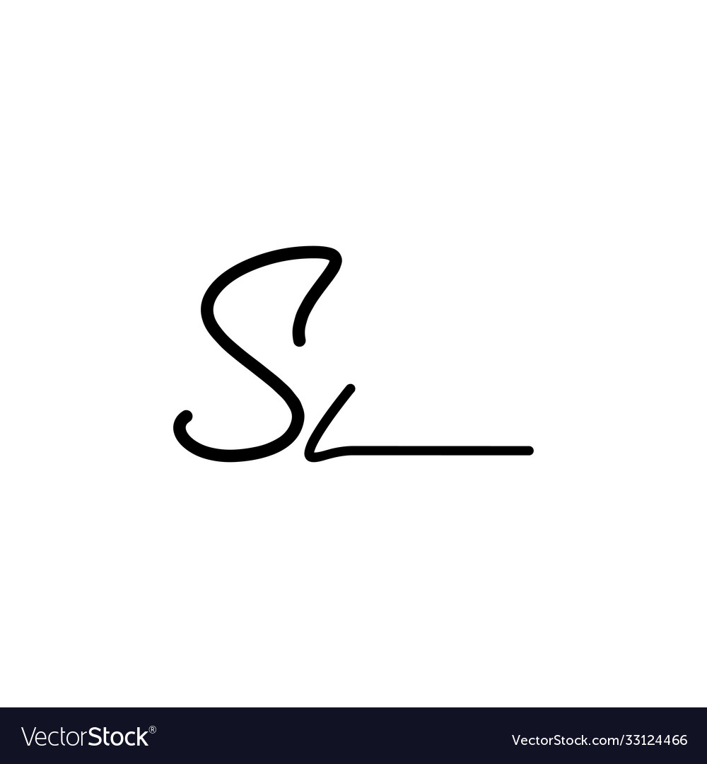 Letter sl signature logo template