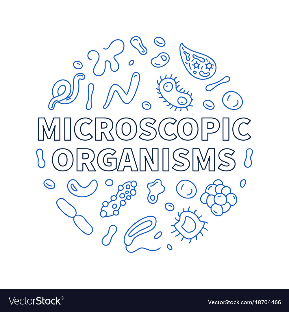 Microscopic organisms bacteriology outline round