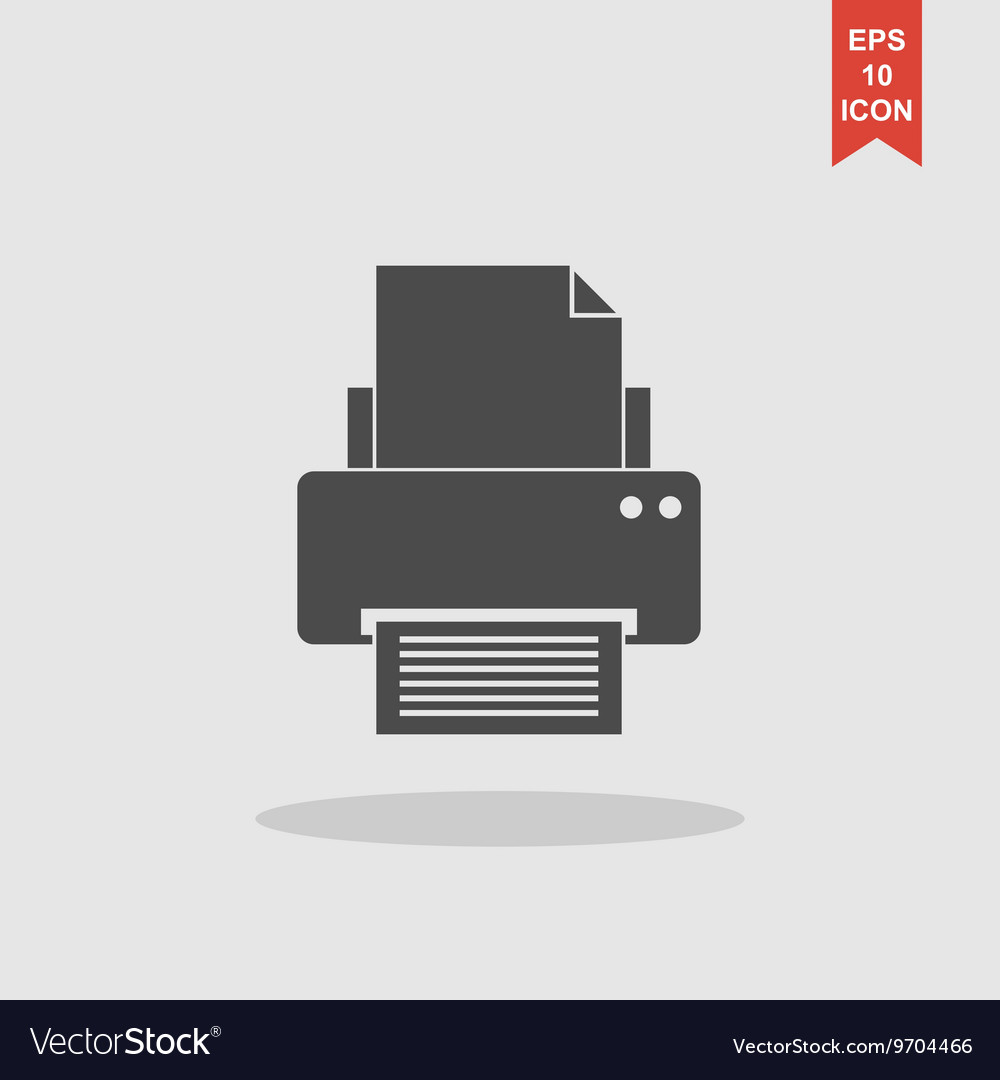 Print icon flat design style