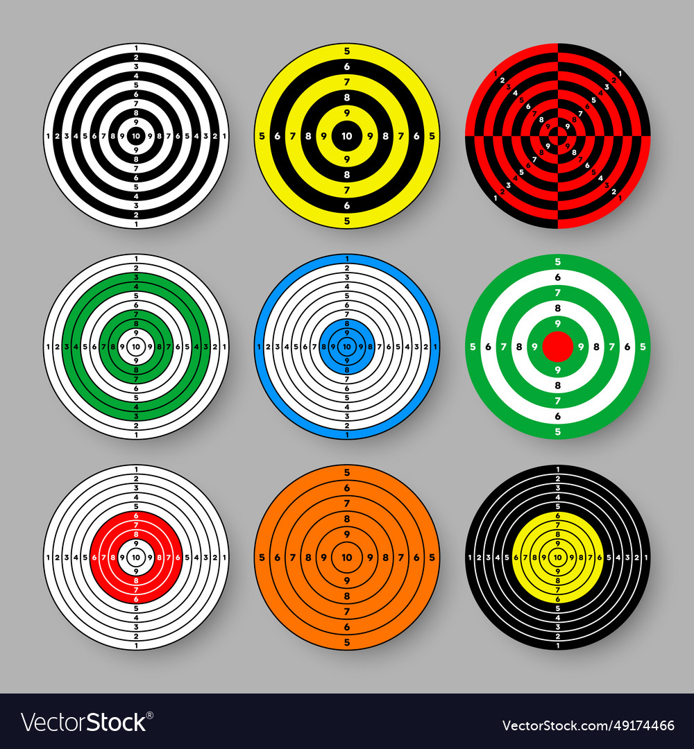 Shooting range paper targets round target with Vector Image