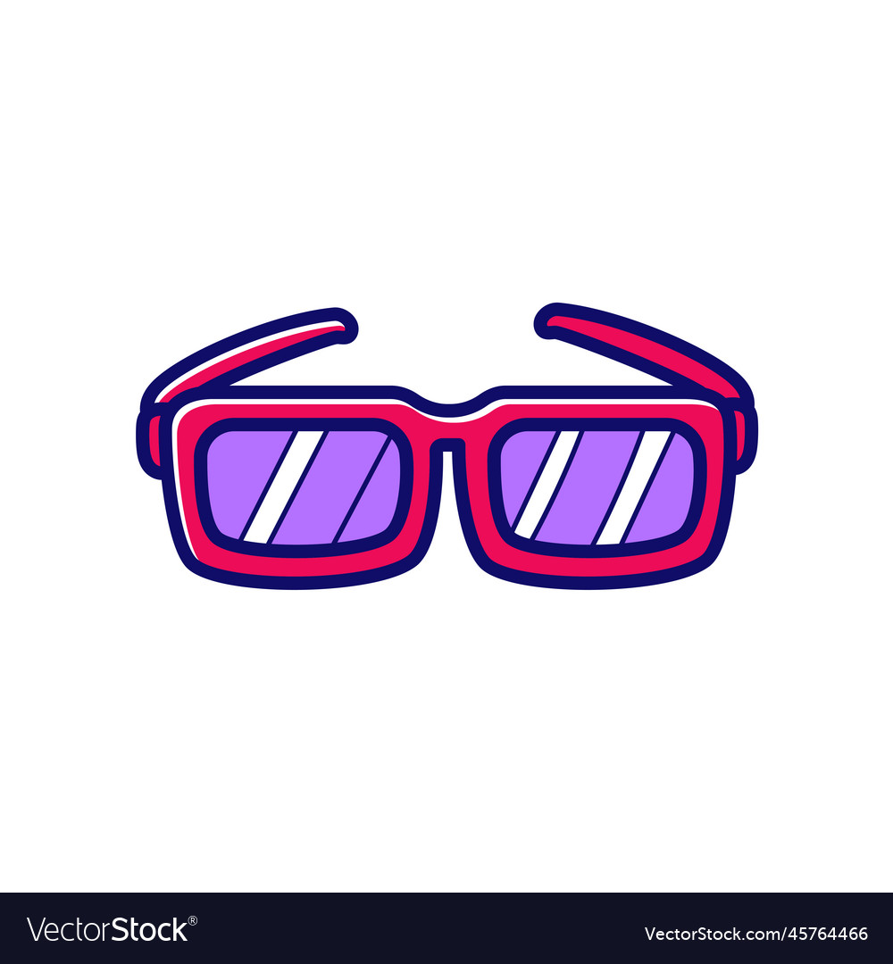Sunglasses with cute hand-drawn design vector image Sunglasses with cute hand-drawn design