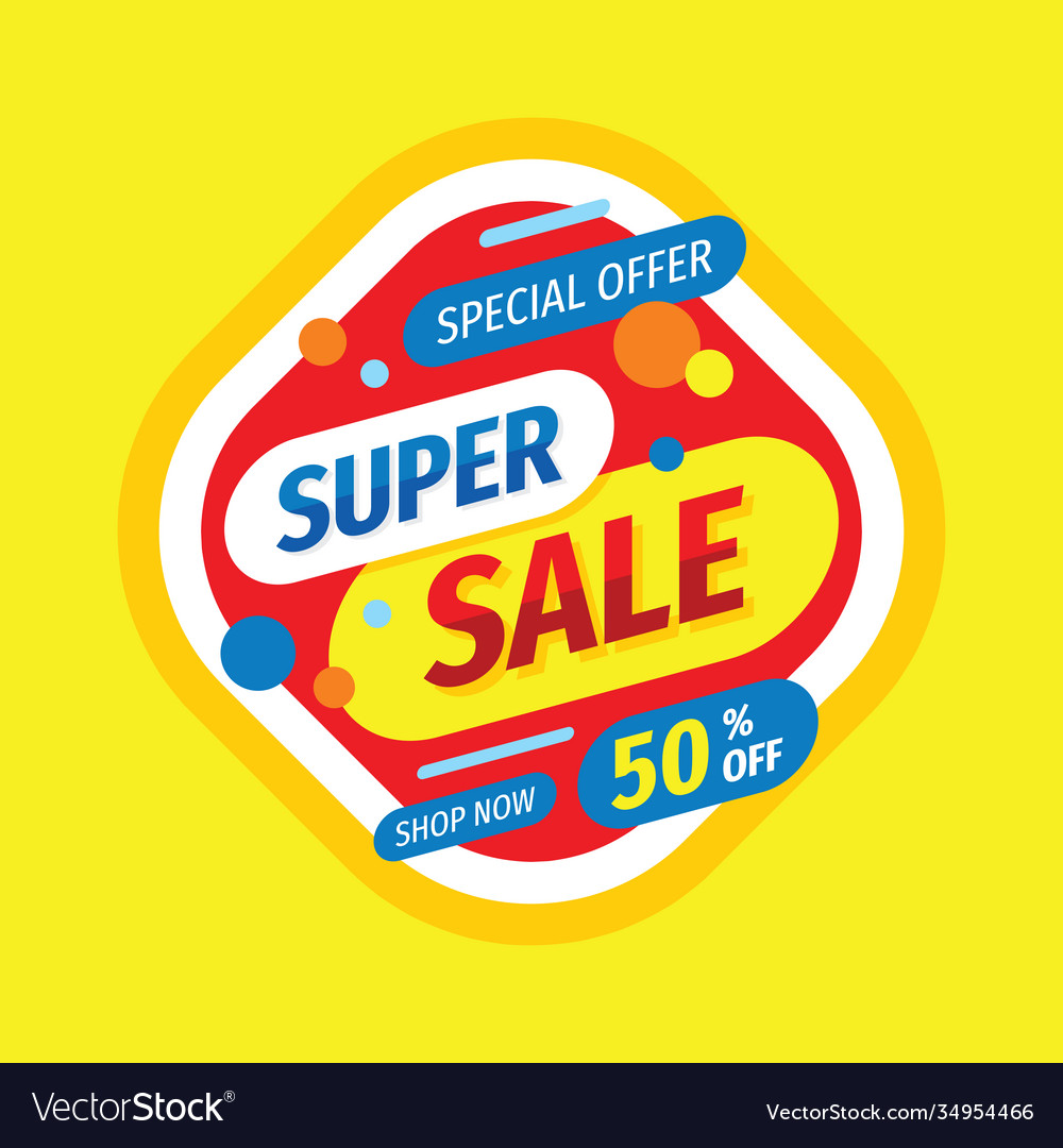 Super sale discount 50 percent off Royalty Free Vector Image