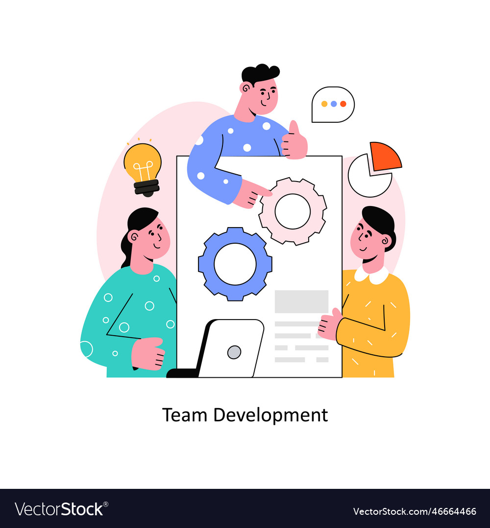 Team development flat style design