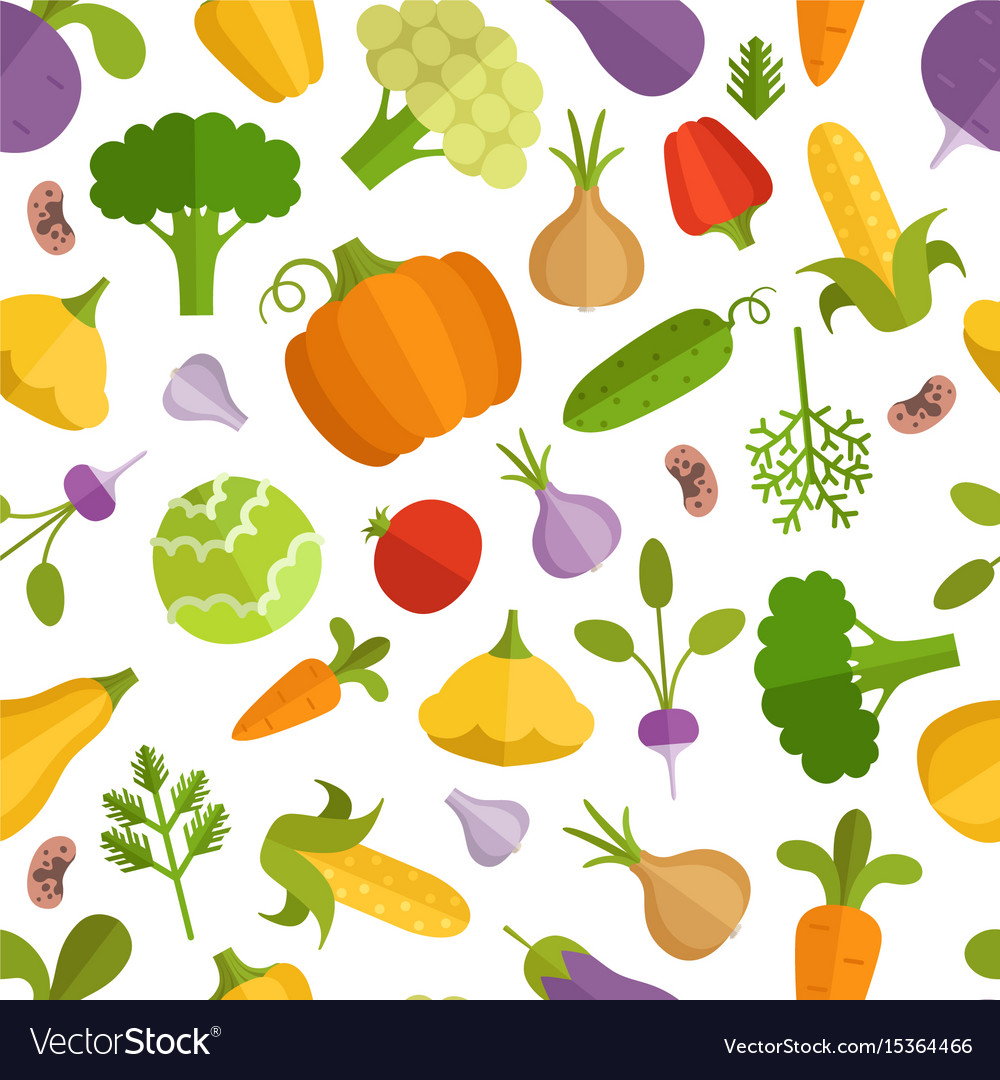 Vegetables cartoon seamless Royalty Free Vector Image