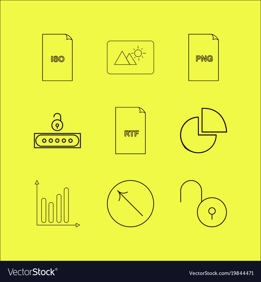 Files and folders linear icon set simple outline
