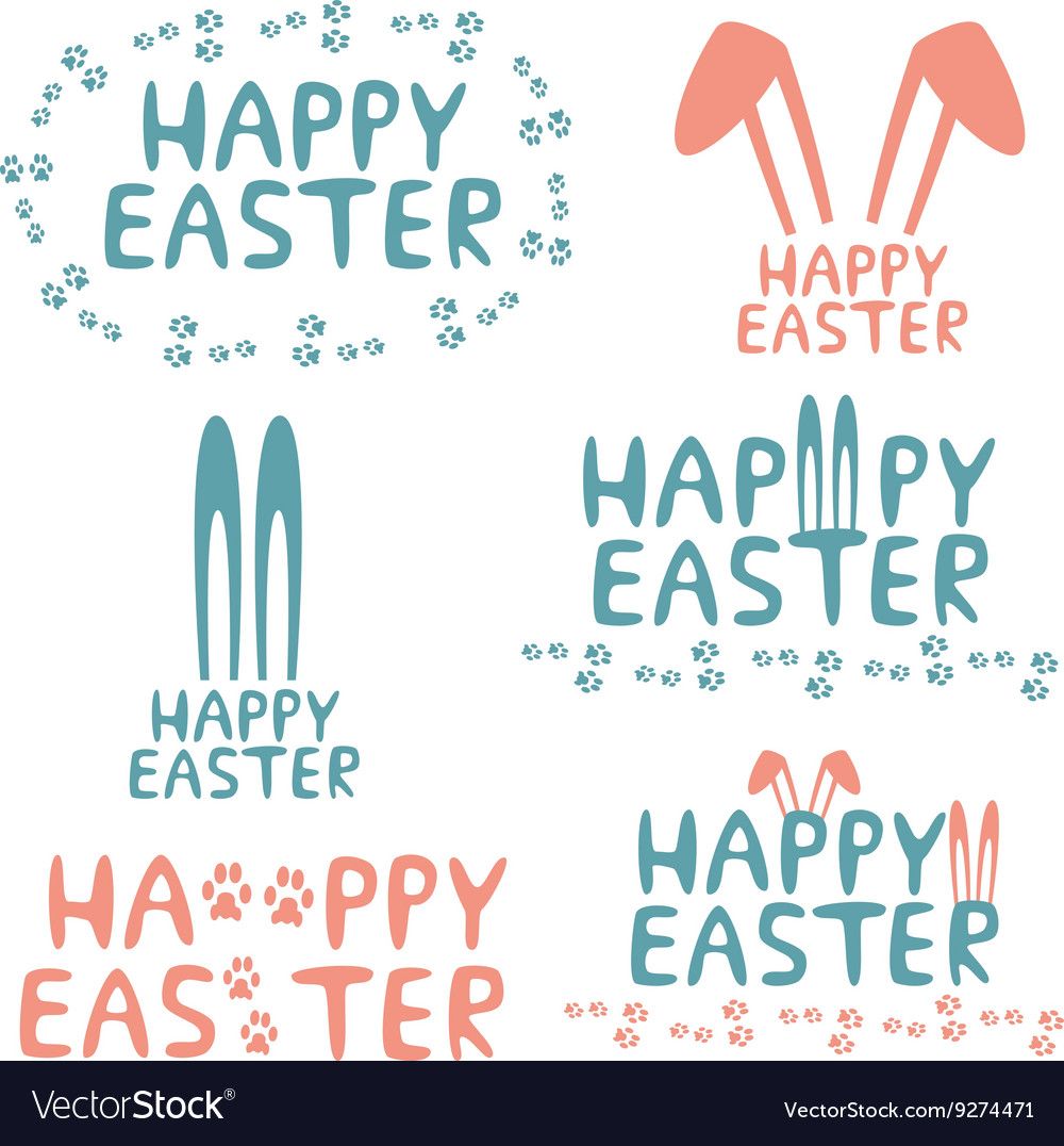 Happy easter design elements