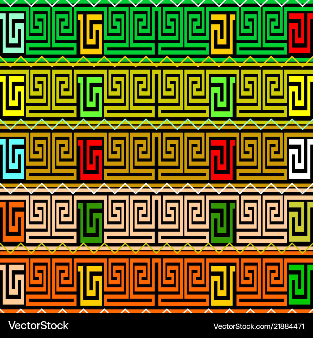 Meanders greek key borders seamless pattern Vector Image