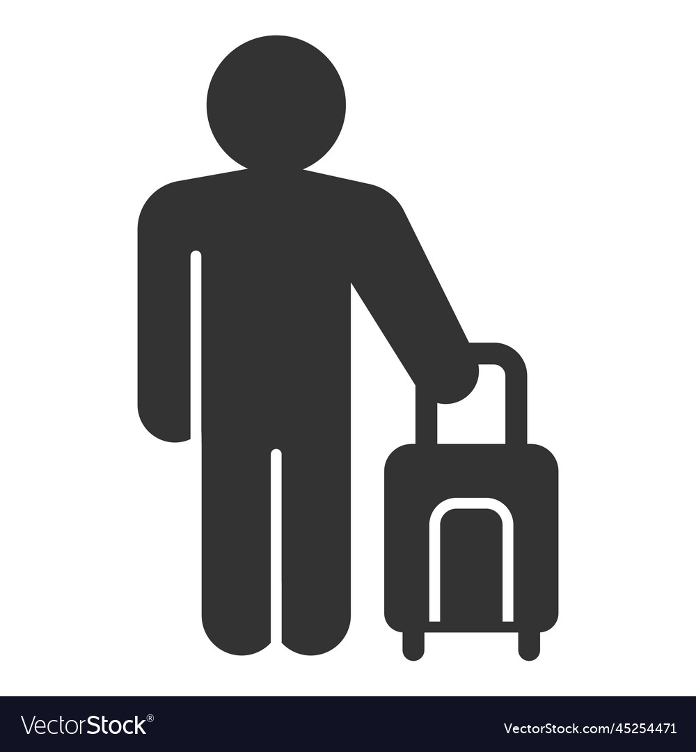 Passenger with a suitcase 1 Royalty Free Vector Image