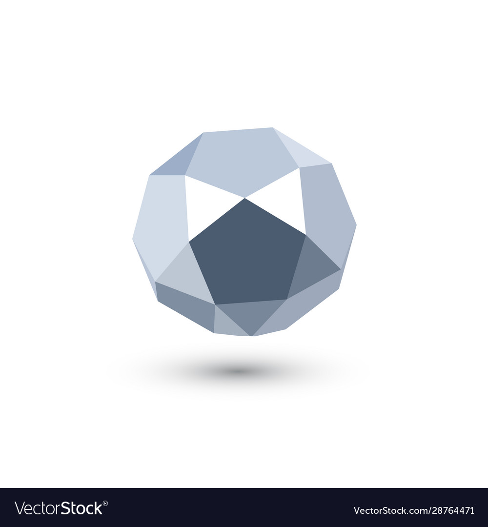 Silber icosadodecahedron auf weißem Hintergrund