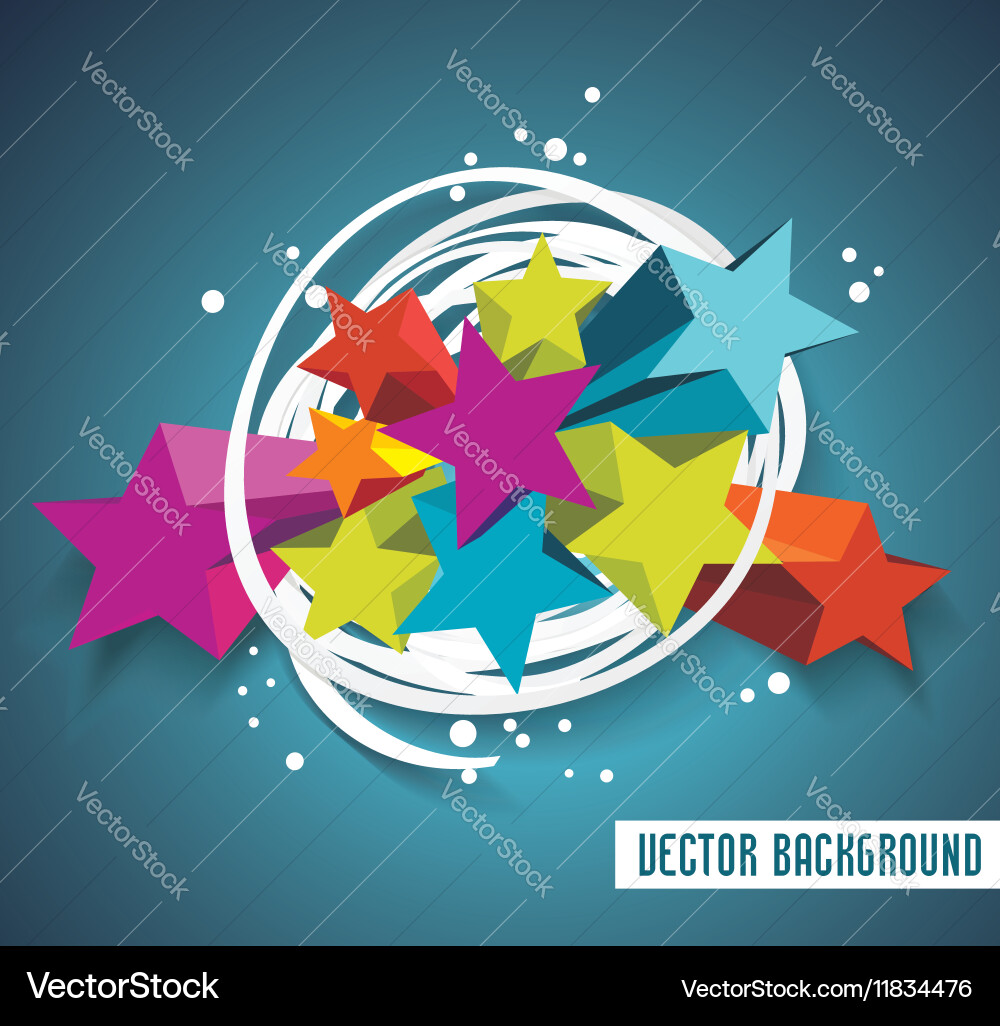 Abstract background with stars and ribbon Vector Image
