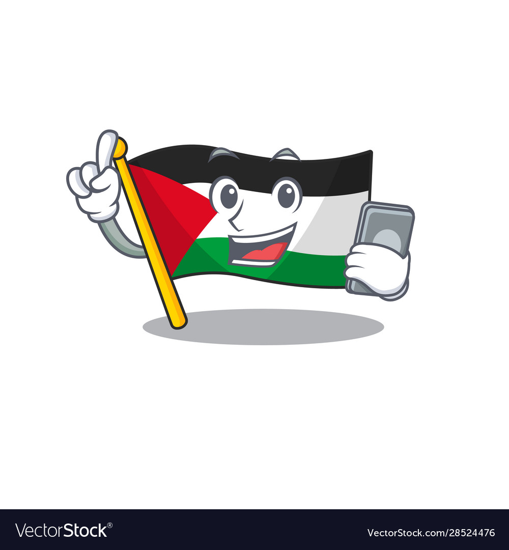 Cartoon Charakter Flagge palestine scroll