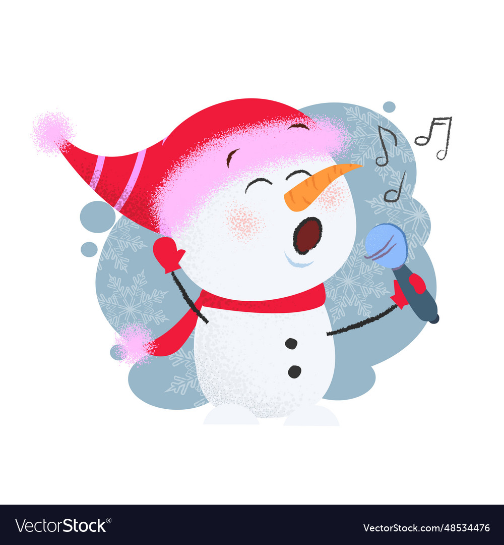 Cute Snowman Singing Royalty Free Vector Image