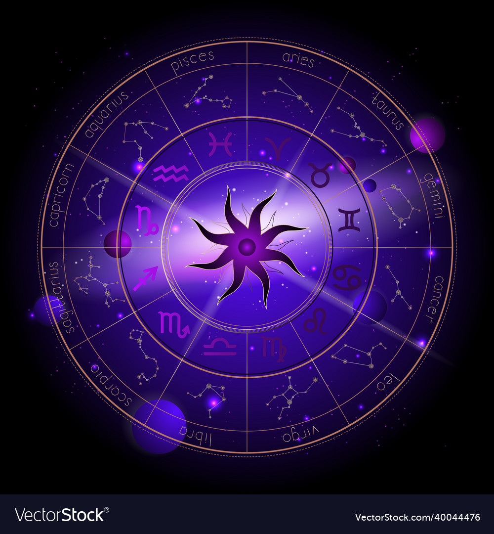 Horoscope circle Royalty Free Vector Image - VectorStock