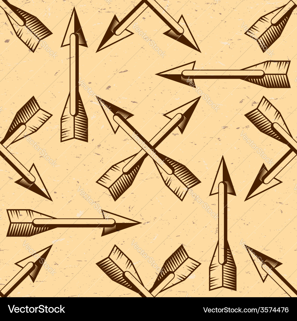 Seamless pattern with vintage arrows Royalty Free Vector