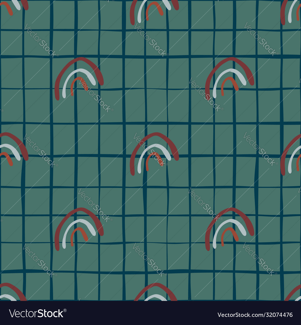 Simple random rainbow seamless pattern on lines vector image Simple random rainbow seamless pattern on lines