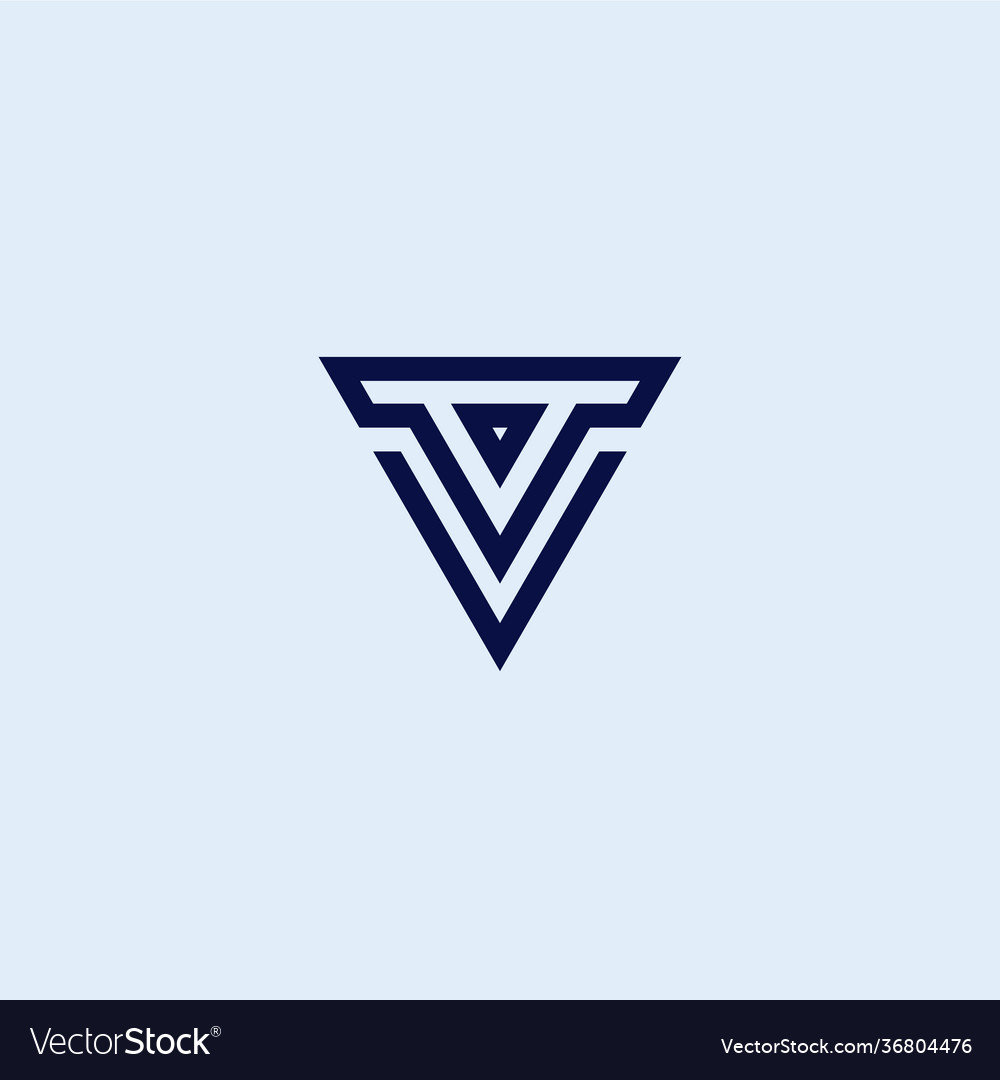 V triangle logo simple design Royalty Free Vector Image