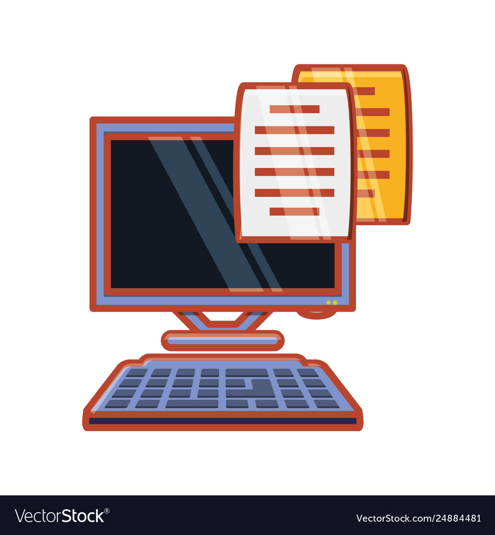 Computer desktop with documents