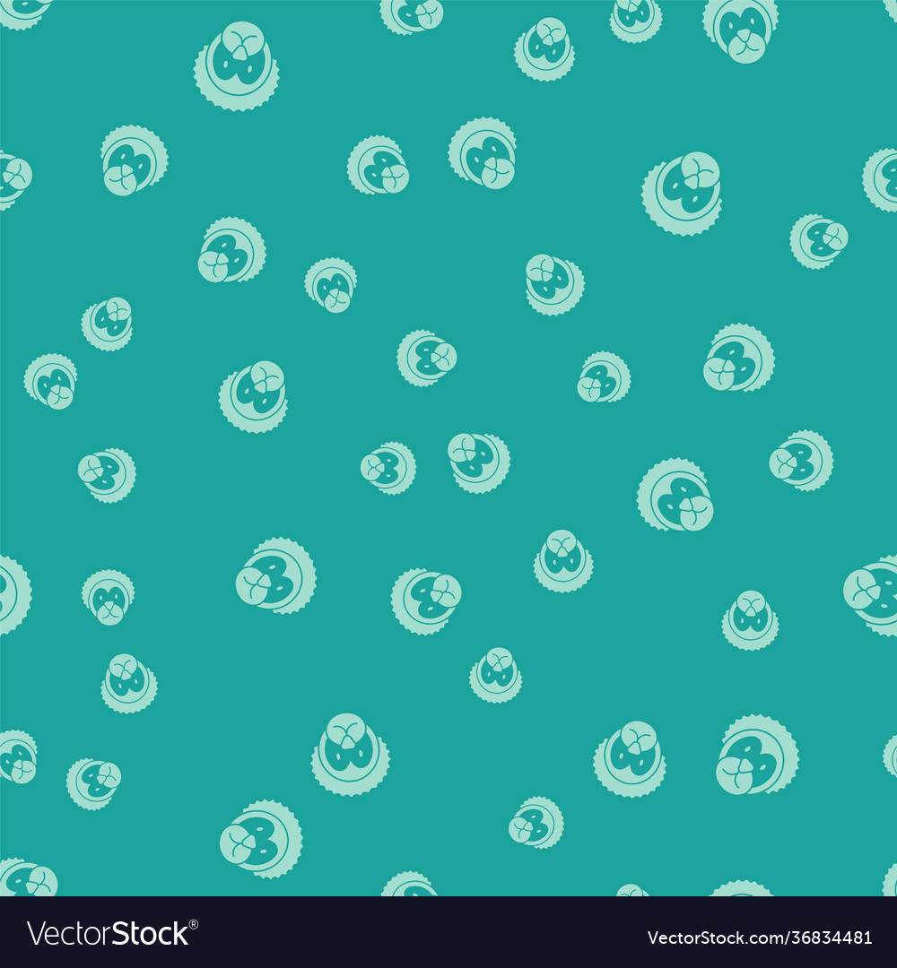 Green wild lion icon isolated seamless pattern